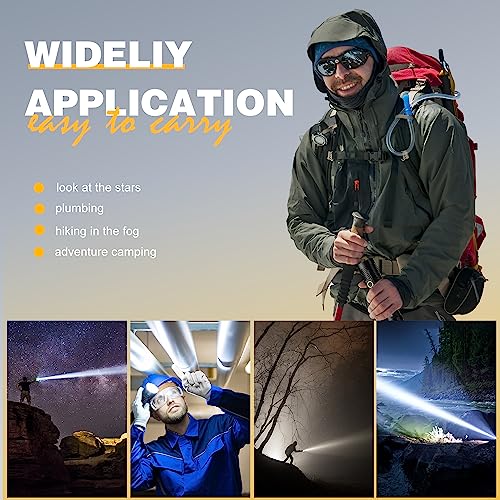 Rechargeable Tactical Flashlights 20000 High Lumens - 1500 Meters Long Beam Super Bright LED Magnetic Flashlight USB Zoomable 5Modes small Long Beam Spotlight Flashlight for Hiking, Camping