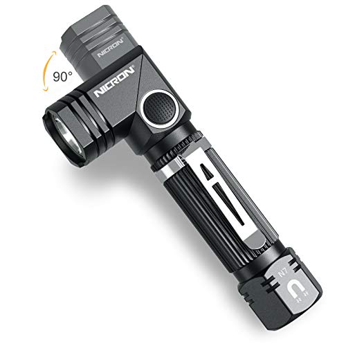 Flashlight, NICRON N7 600 Lumens Tactical Flashlight, 90 Degree Ip65 Waterproof Led Mini Flashlight 4 Modes- Best High Lumens Are For Camping, Outdoor, Hiking (Not including Batteries)Gift