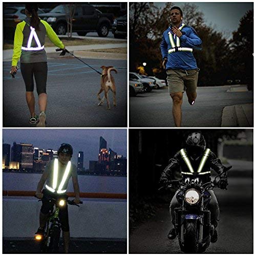 SAWNZC Reflective Vest Running Vest 2Pack, High Visible Reflective Gear for Nighttime Running Biking Motorcycle Dog Walking, Adjustable Safety Ves fits Men Women Kids