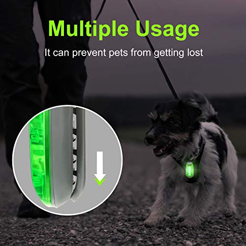 Reflective Running Gear Set Include 2 Pieces LED Safety Lights and 4 Reflective Bands for Wrist Arm Ankle Leg Reflective Straps Tape High Visibility Reflector Bands Strobe Running Light for Woman Men