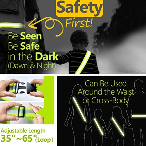High Visibility Reflective Sash for Walking at Night -Perfect Substitution Reflective Vest Reflective Jacket, Running Gear for Men Women Kids, Night Walking Safety Gear Reflective Belt for Dog Walking