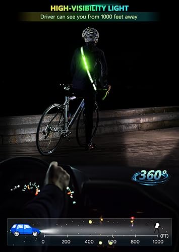Fokia Kunbio LED Reflective Belt Sash for Walking at Night, Night Running Safety Gear High Visibility Rechargeable LED Light Up Running Belt for Runners Walkers Men Women (Green)