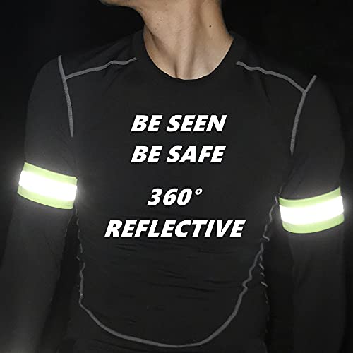 IDOU Reflective Bands for Arm/Wrist/Ankle/Leg,High Visibility Reflective Running Gear for Walking/Cycling/Running,Biking Accessories for Women and Men
