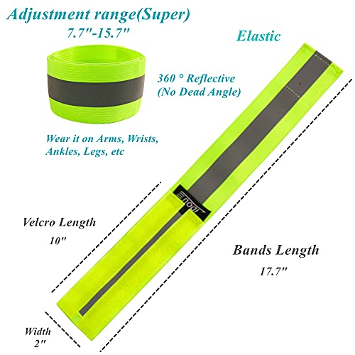IDOU Reflective Bands for Arm/Wrist/Ankle/Leg,High Visibility Reflective Running Gear for Walking/Cycling/Running,Biking Accessories for Women and Men