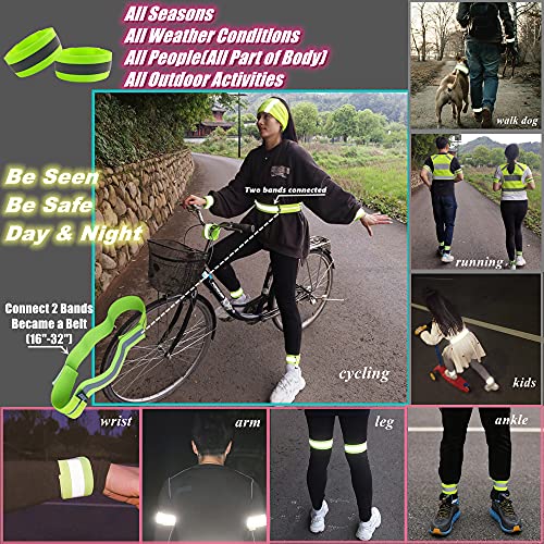 IDOU Reflective Bands for Arm/Wrist/Ankle/Leg,High Visibility Reflective Running Gear for Walking/Cycling/Running,Biking Accessories for Women and Men