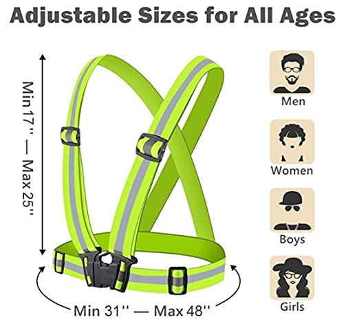 IRRERS Reflective Vest Running Gear 10Pack, High Visibility Adjustable Safety Vests for Women Men Night Walking Biking Running Hiking Jogging Green