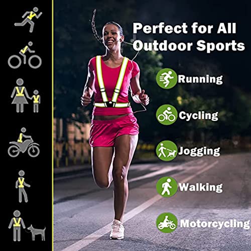 IRRERS Reflective Vest Running Gear 10Pack, High Visibility Adjustable Safety Vests for Women Men Night Walking Biking Running Hiking Jogging Green