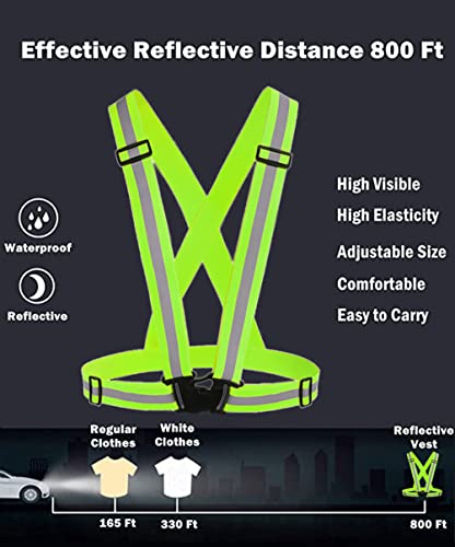 IRRERS Reflective Vest Running Gear 10Pack, High Visibility Adjustable Safety Vests for Women Men Night Walking Biking Running Hiking Jogging Green