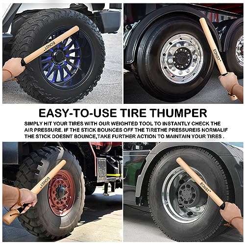 EONST Wooden Tire Thumper - Fish Bat - Tire Thumper for Truckers - Weighted with Extra Grip Tire Checking Bat - Durable Personal Mini-Defense bat Martial Arts Weapons.