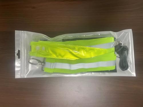 Todoxi LED Belt Reflective Sash for Walking at Night, High Visibility Adjustable Night Running Safety Gear Rechargeable LED Light Up Running Belt Reflective Gear for Runners Walkers Men Women