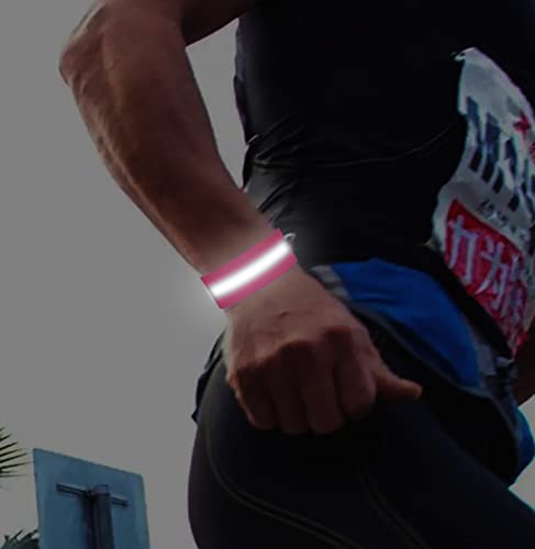 UNYNY 2 Pack Large Size Adjustable High Visibility Safety Running Reflective Vest Gears and 2 Pack Reflective Wristbands for Night Running, Biking,Hiking,Jogging and Dog Walking