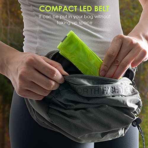 Todoxi LED Belt Reflective Sash for Walking at Night, High Visibility Adjustable Night Running Safety Gear Rechargeable LED Light Up Running Belt Reflective Gear for Runners Walkers Men Women