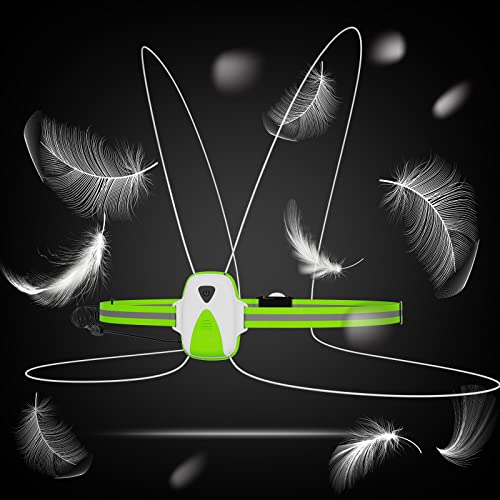 LED Reflective Running Vest Lights for Runners, Running Lights with Front Light, Safety USB Rechargeable Reflective Night Lights For Men/Women Running Walking Cycling, Three Light Modes with 7 Colors