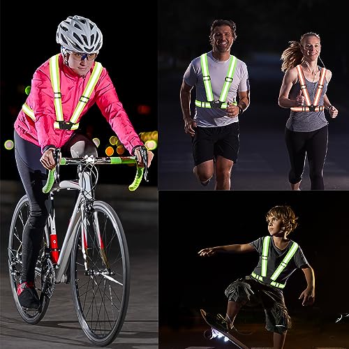 Fepdiu High Visibility Reflective Vest Safety Vest Running Reflective Gear Adjustable Reflective Vest for Walking,Jogging,Hiking,Night Cycling (Purple)