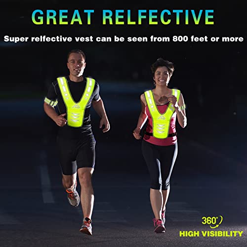 Reflective Running Vest Gear for Women Men Kids, Safety Reflective Vest for Night Cycling Walking Bicycle (Green)