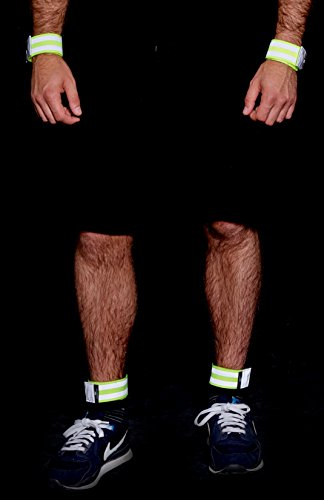 Reflective Bands for Men and Women | Reflectors for Runners, Cycling, Walking | Set of 4 Reflective Ankle Bands, Armbands, Wristbands | Reflector Tape Providing High Visibility Safety Apparel