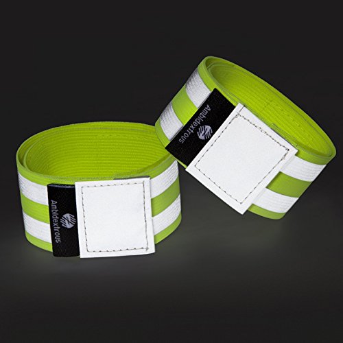 Reflective Bands for Men and Women | Reflectors for Runners, Cycling, Walking | Set of 4 Reflective Ankle Bands, Armbands, Wristbands | Reflector Tape Providing High Visibility Safety Apparel