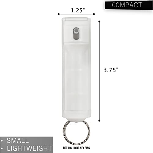 Police Magnum Keychain Pepper Spray Flip Top Safety- Maximum Heat Strength OC with Dye- Self Defense- Made in The USA- 1 Pack White FT