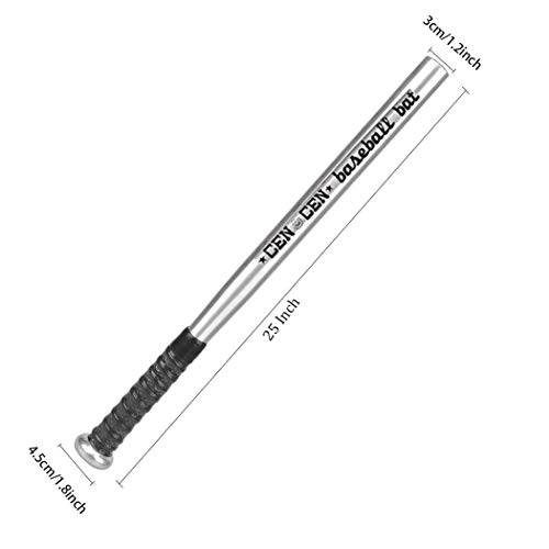 Baseball Bat Used for Baseball and self Defense,Alloy Steel,25 Inch (Black)