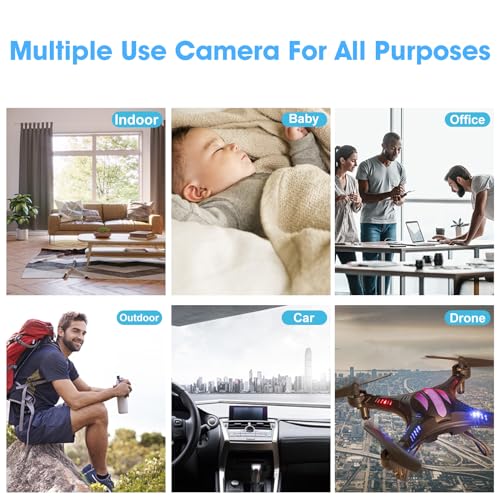 ehomful Wireless Camera HD 1080P Mini Hidden Spy Camera Portable Small Nanny Cam Surveillance Cameras for Home Security Indoor/Outdoor Small Sized