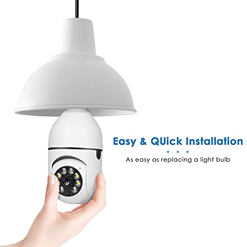 UPULTRA Light bulb camera Security Camera 2packs 1080P Wireless WiFi Outdoor Home IP Camera E27 360 Degree Panoramic,Motion Detection and Alarm,Two-Way Audio,Night Vision