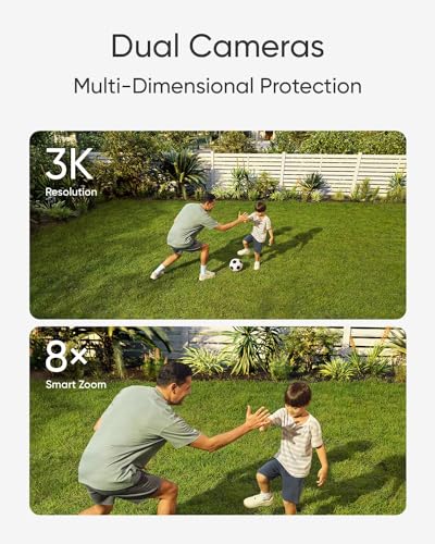 eufy Security Floodlight Camera E340 Wired, Security Camera Outdoor, 360° Pan & Tilt, 24/7 Recording, 2.4G/5G Wi-Fi, 2000 LM, Motion Detection, Built-In Siren, Dual Cam, HB3 Compatible, No Monthly Fee