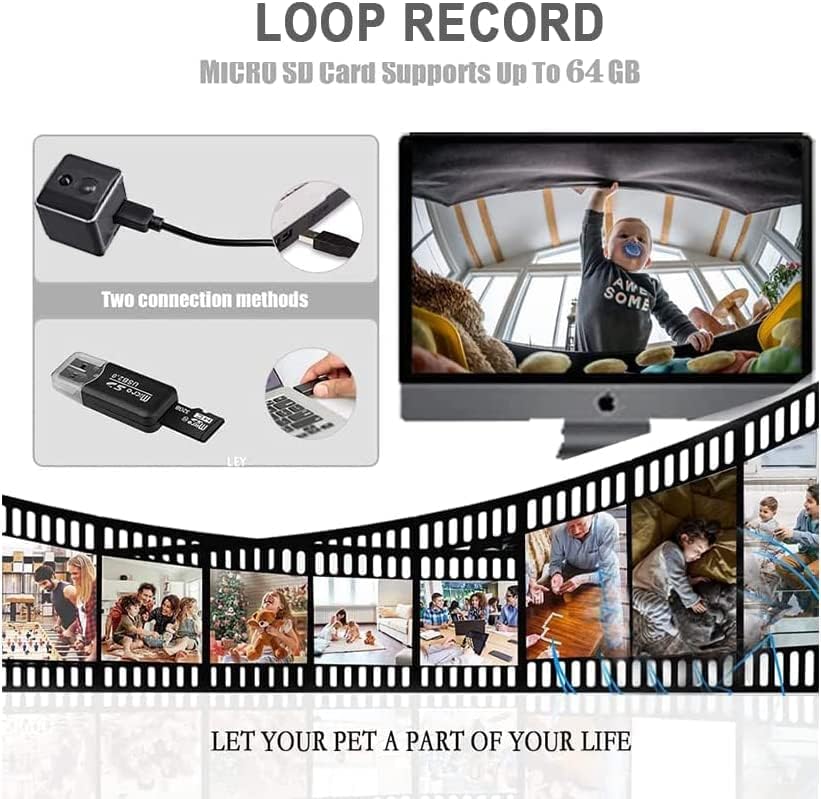 ehomful Wireless Camera HD 1080P Mini Hidden Spy Camera Portable Small Nanny Cam Surveillance Cameras for Home Security Indoor/Outdoor Small Sized