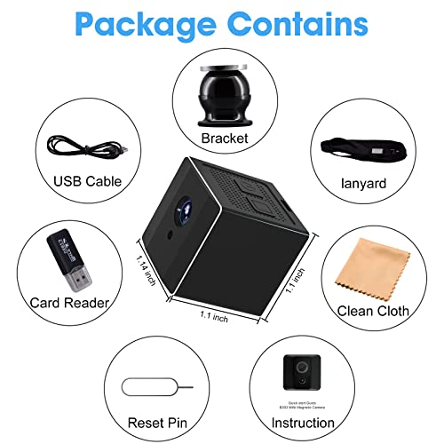 ehomful Wireless Camera HD 1080P Mini Hidden Spy Camera Portable Small Nanny Cam Surveillance Cameras for Home Security Indoor/Outdoor Small Sized