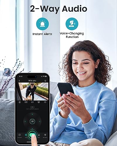 DEKCO 2K WiFi Surveillance Security Camera Outdoor/Home/Dome, Pan-Tilt 360° View, 3MP, Motion Detection and Siren, 2-Way Audio,Full Color Night Vision, Waterproo