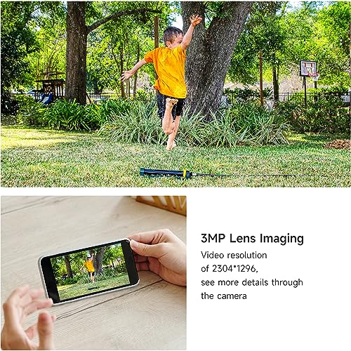 WOOLINK 2K Security Camera Outdoor WiFi Security Cameras Pan Rotating 225° Full Color Night Vision, Two-Way Audio, 2.4GHz WiFi, IP65 Waterproof, Motion Detection Alarm (2 Pack)