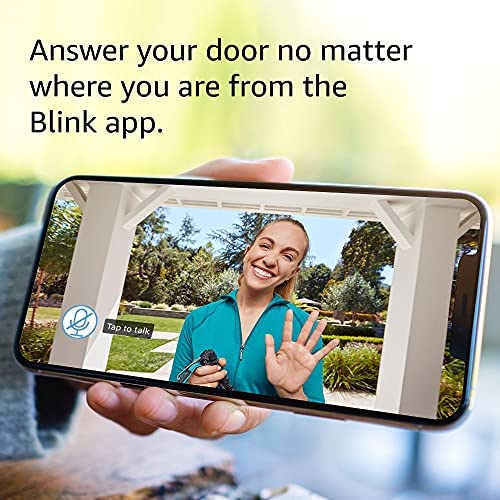 Certified Refurbished Blink Video Doorbell | Two-way audio, HD video, motion and chime app alerts and Alexa enabled — wired or wire-free (Black)