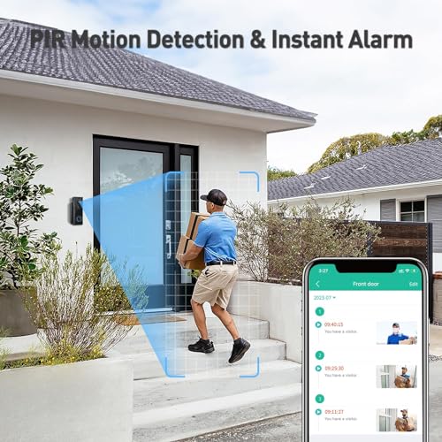 XTU Doorbell Camera Wireless No Subscription, 2K Video Doorbell with Chime, Front Door Camera, 2-way Audio, Instant Alert,Human Detection,Night Vision,Battery Powered,Apartment/Indoor/Outdoor Security