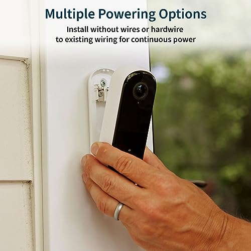 Arlo Video Doorbell 2K (2nd Generation) – Battery Operated or Wired Doorbell, Smart Wi-Fi, Security Camera, Surveillance, White – AVD4001​