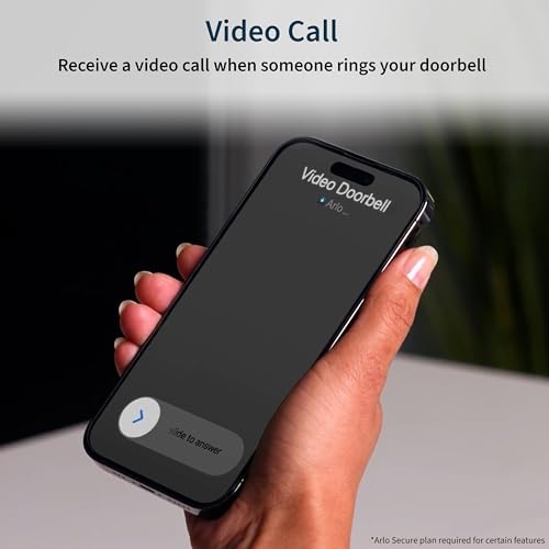 Arlo Video Doorbell 2K (2nd Generation) – Battery Operated or Wired Doorbell, Smart Wi-Fi, Security Camera, Surveillance, White – AVD4001​