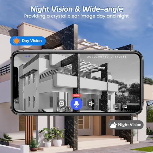 Guggre 1080P Wireless Video Doorbell Camera with Chime Ringer, Night Vision, Cloud Storage, 2.4GHz Wi-Fi, Smart AI Human Detection, 2-Way Audio, Real-Time Alert, Battery Powered