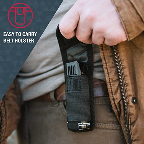 SABRE Tactical Pepper Gel With Belt Holster For Easy Carry, Maximum Police Strength OC Spray, Quick Access Fast Flip Top Safety, Tactical Design For Security Professionals, 1.8 fl oz