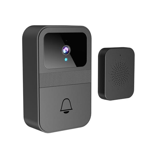 movrock 365-Day Video Doorbell Wireless with Camera monitor: Easy Installation, Stable Connection, One-Click Sound Change for Enhanced Home Security, black