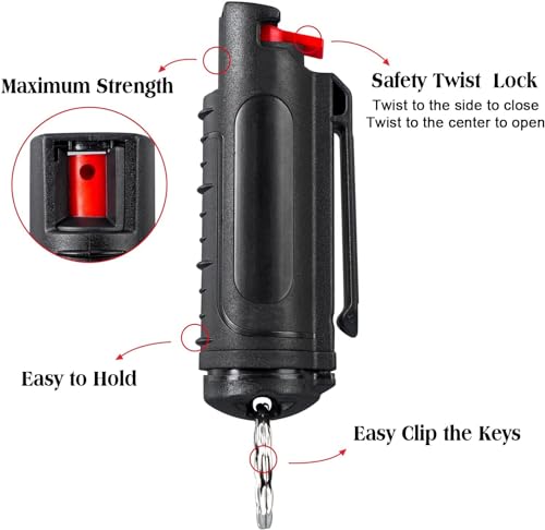 Mageloly OC Gel Pepper Spray, 32 Bursts 2.0% MC Defense Spray Belt Clip Holder. Pepper Spray Keychain for Women Self Defense. Tear Gas with Quick Release for Easy Access Finger Grip 7 Packs