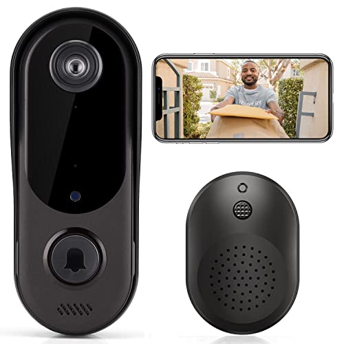 Doorbell Camera Wireless WiFi Video Doorbell with Chime, Two-Way Audio, HD Security Camera,Real-Time Video for iOS & Android Phone,720P (T3)