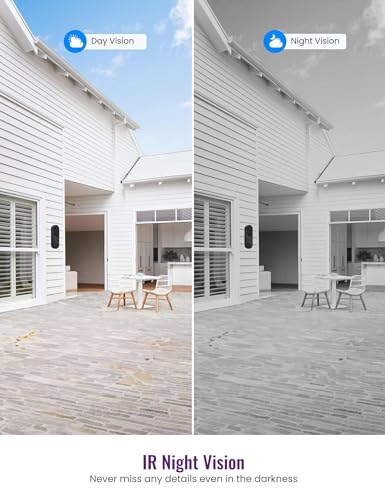 SUNNYJANE Wireless 1080p Video Doorbell Camera, AI Human Detection, Live View, 2-Way Audio Included Chime, 2.4G Wi-Fi, Night Vision, Cloud Storage, Indoor/Outdoor Surveillance Cam