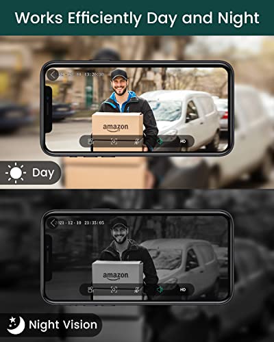 EUKI Wireless Video Doorbell Camera with Chime, Door Bell Ringer Wireless with Camera, 2K HD, Human Detection, Night Vision, 2-Way Audio, IP65