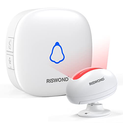 Wireless Motion Sensor Door Chime: Business Entry Doorbell Indoor Motion Detector Buzzer (500Ft Range, 32 Tunes, 5 Level Volume) Store Entrance Alert Bell Bed Alarm for Elderly Dementia Patients
