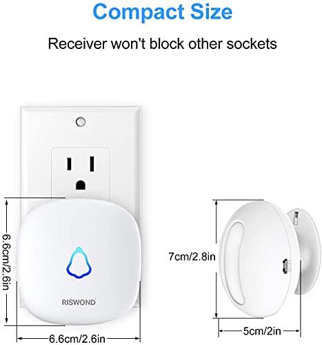 Wireless Motion Sensor Door Chime: Business Entry Doorbell Indoor Motion Detector Buzzer (500Ft Range, 32 Tunes, 5 Level Volume) Store Entrance Alert Bell Bed Alarm for Elderly Dementia Patients