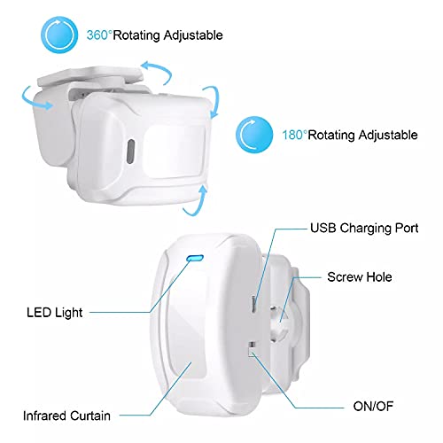 HENDUN Motion Sensor Door Bells Chime for Business, Commercial Music Doorbell, Retail Store Welcome Buzzer, Sleepwalker Elderly Toddler Safety Monitor, Pir Detector Alarm, Caregiver Reminder