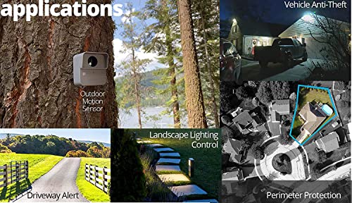 YoLink LoRa Smart Outdoor Motion Detector Sensor, Driveway Alert, Property Invasion/Tresspassing Detector, 1/4 Mile Open Air Range, Email/SMS/Push Alerts, Alexa, IFTTT, Home Assistant (Hub Required)