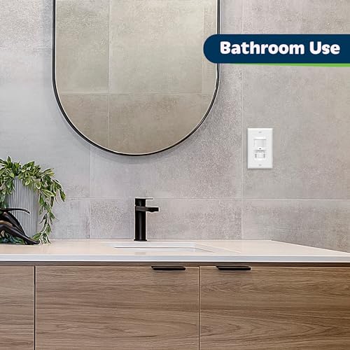 TOPGREENER in-Wall PIR Motion Sensor Light Switch, Occupancy Sensor Switch, On/Off Override, 4A, 400W, Single Pole, Neutral Wire Required, TSOS5-W, White, 2 Pack