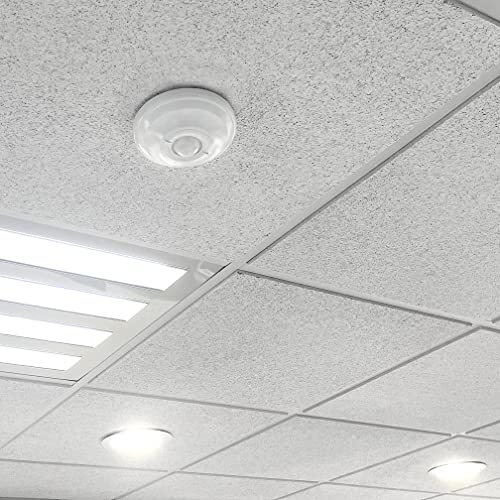 Maxxima Ceiling Mount 360 Degree PIR Occupancy Sensor - Hard-Wired Motion Sensor, LED Compatible, Commercial or Residential Automatic Sensing Solution for Indoor Use at Max Height 15ft, 120-277V