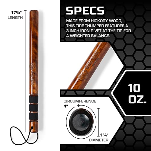 Big Rig Defense: Hickory Stick Tire Thumper - Fish Bat Knocker - Truckers Tool for Checking Tire Pressure - Weighted Stick with Extra Grip
