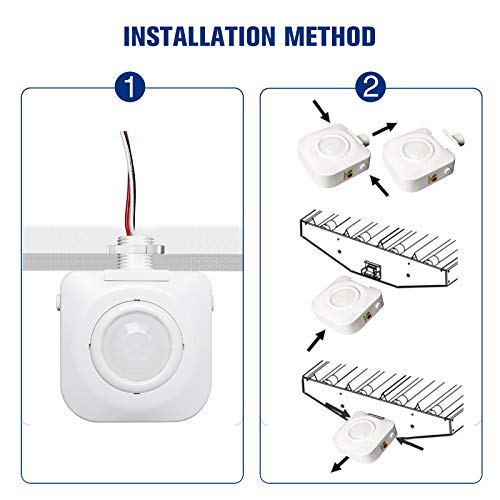ECOELER Ceiling Occupancy Motion Sensor Switch, High Bay Fixture Mount 360° Ceiling Automatic Light Switch, 120/277VAC, UL, FCC Approved Passive Infrared Sensor