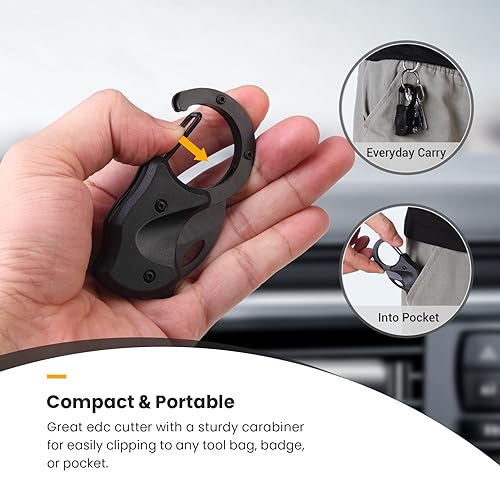 FUNBRO Small Pocket Knife for Men, Cool Carabiner Knife Box Cutter with 1.34inch Stainless Steel Blade, Mini Folding Knives EDC Gadgets for Everyday Carry, Great Gift for Men